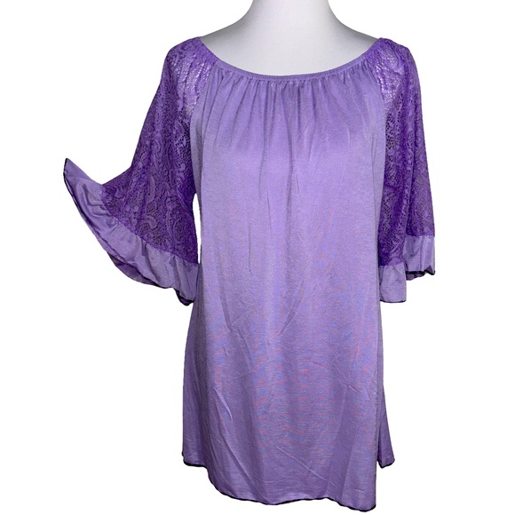 WinWin Lace Elegant Purple Women's Tunic - Picture 1 of 4